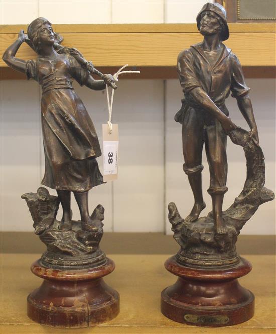 Pair of spelter figures